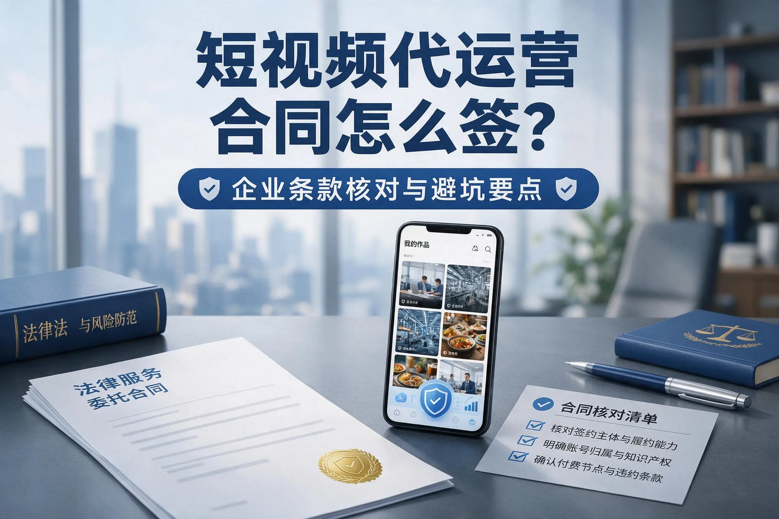 短视频代运营合同怎么签？文昌企业条款核对与避坑要点