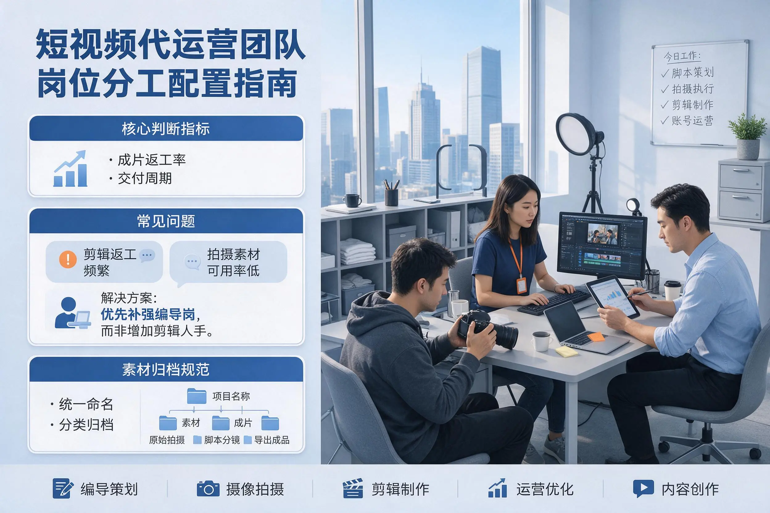 短视频代运营团队如何配置?文昌企业岗位分工科普说明