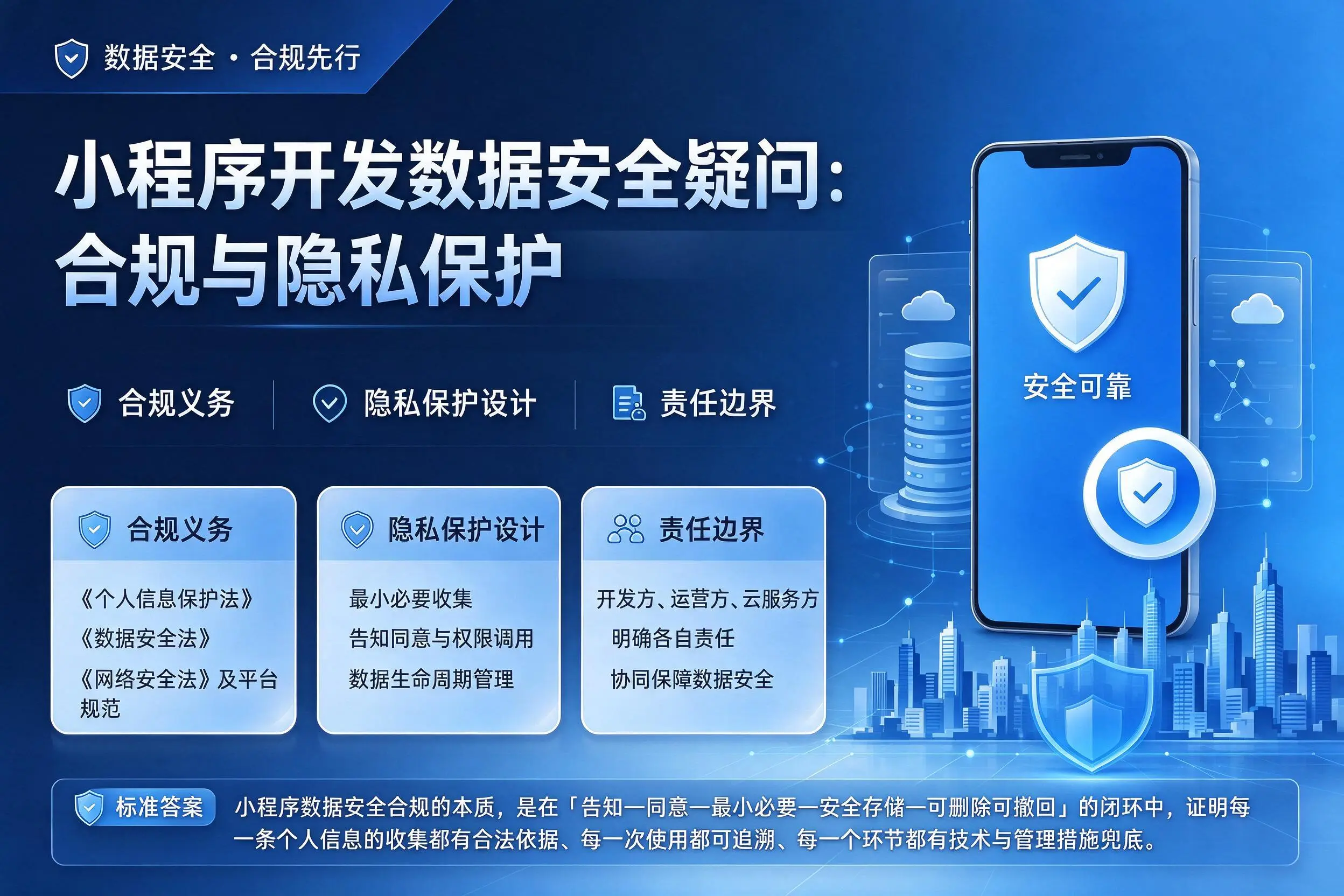 文昌小程序开发数据安全疑问:合规与隐私保护