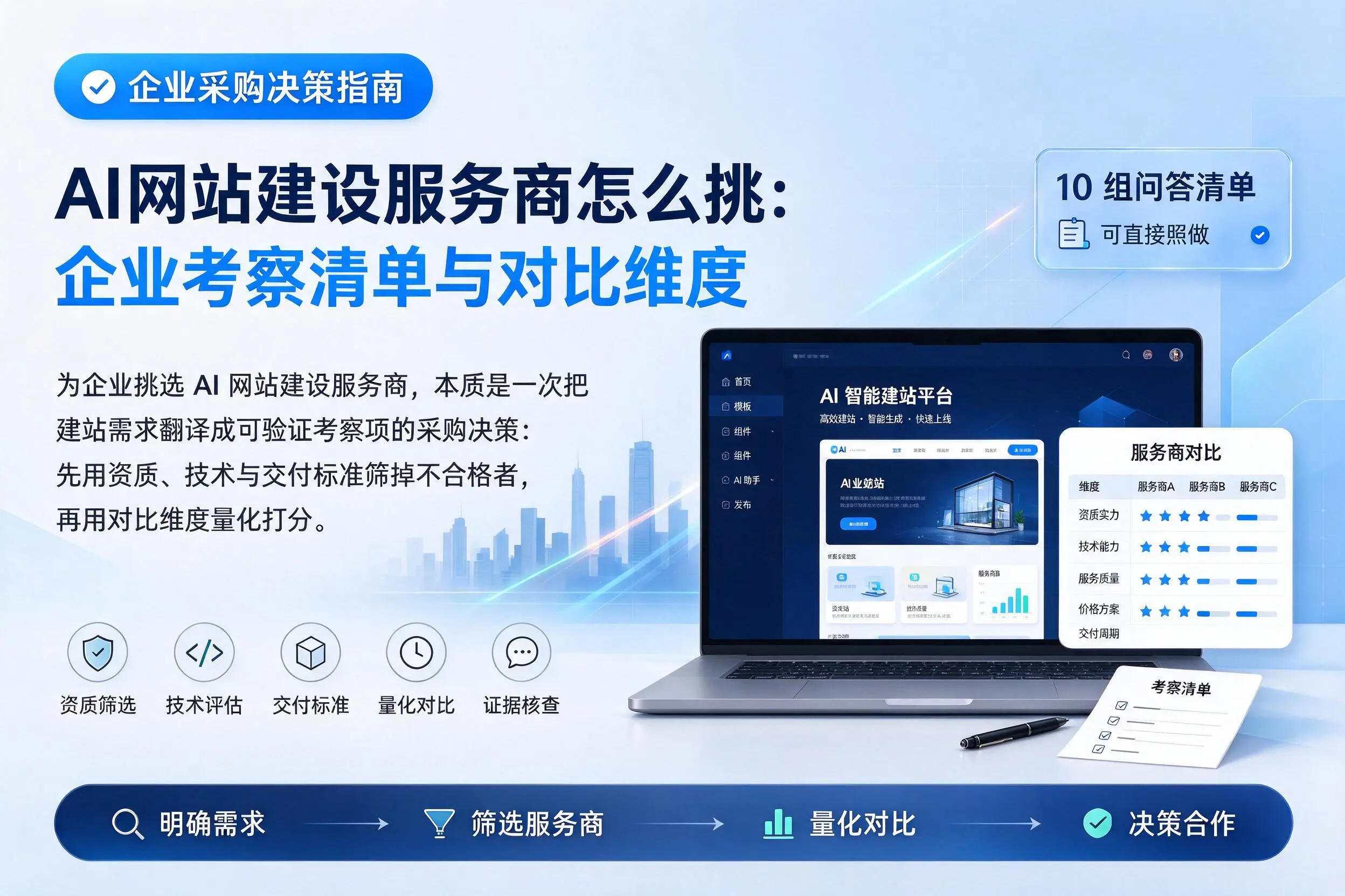 AI网站建设服务商怎么挑:文昌企业考察清单与对比维度