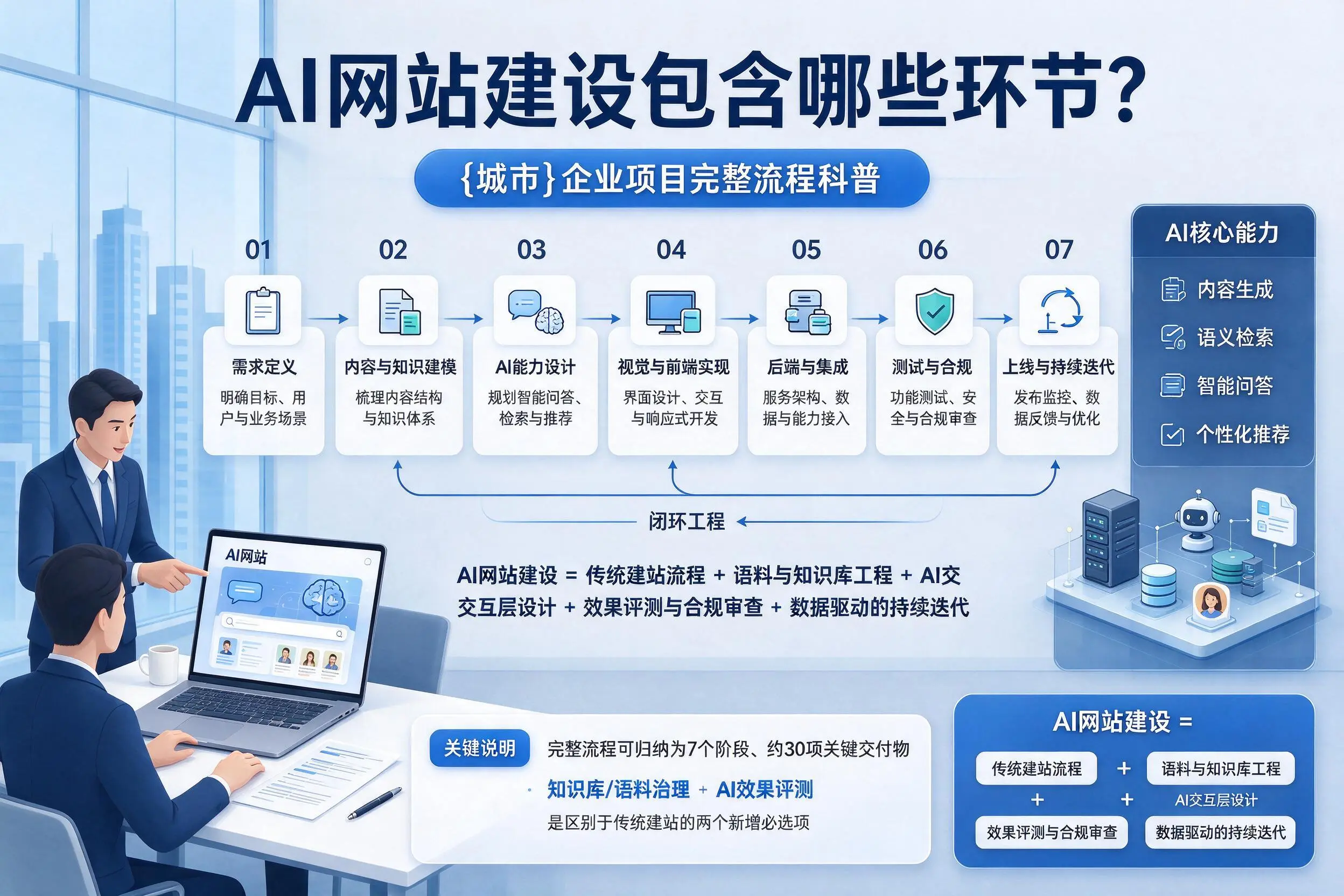 AI网站建设包含哪些环节？文昌企业项目完整流程科普