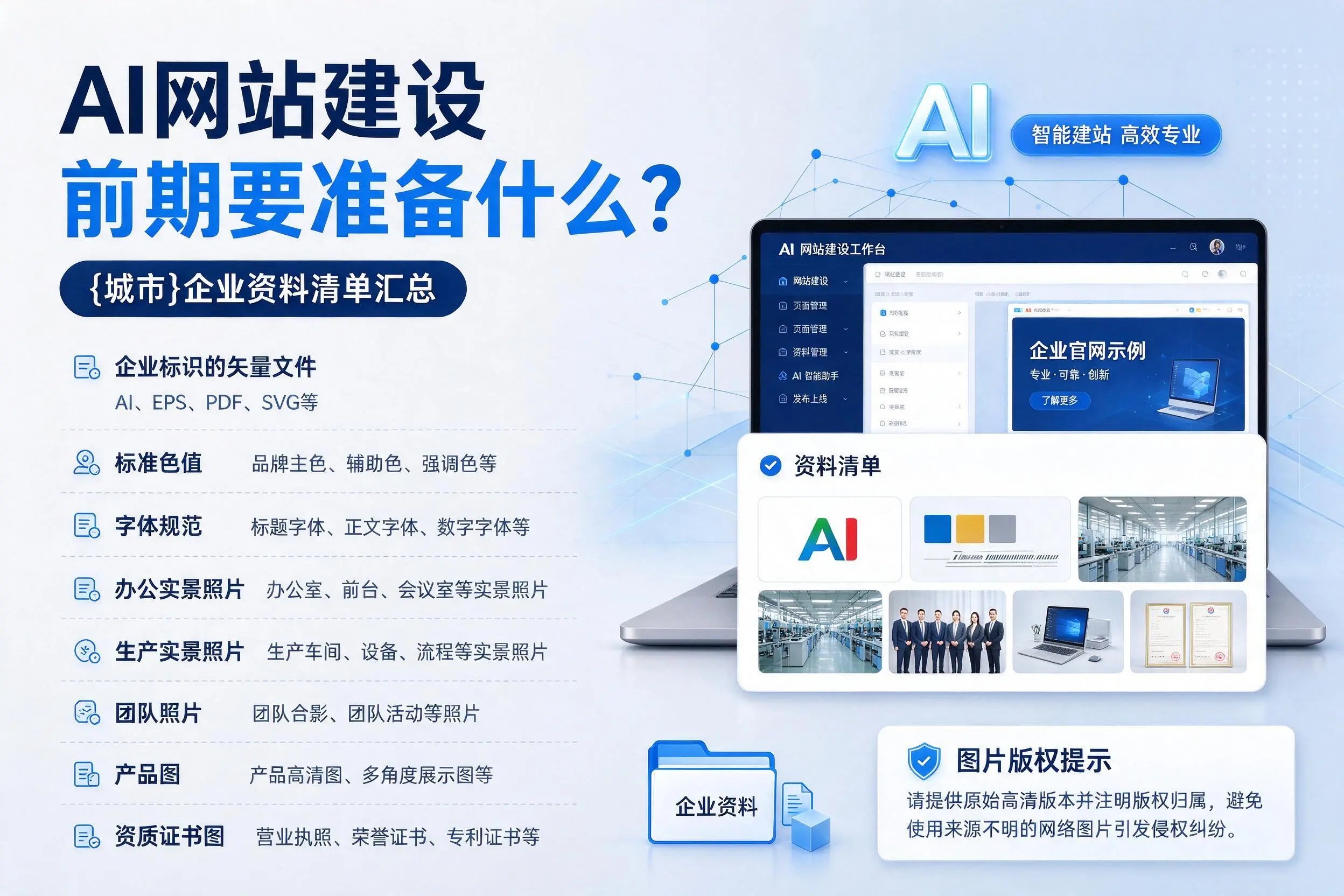 AI网站建设前期要准备什么?文昌企业资料清单汇总