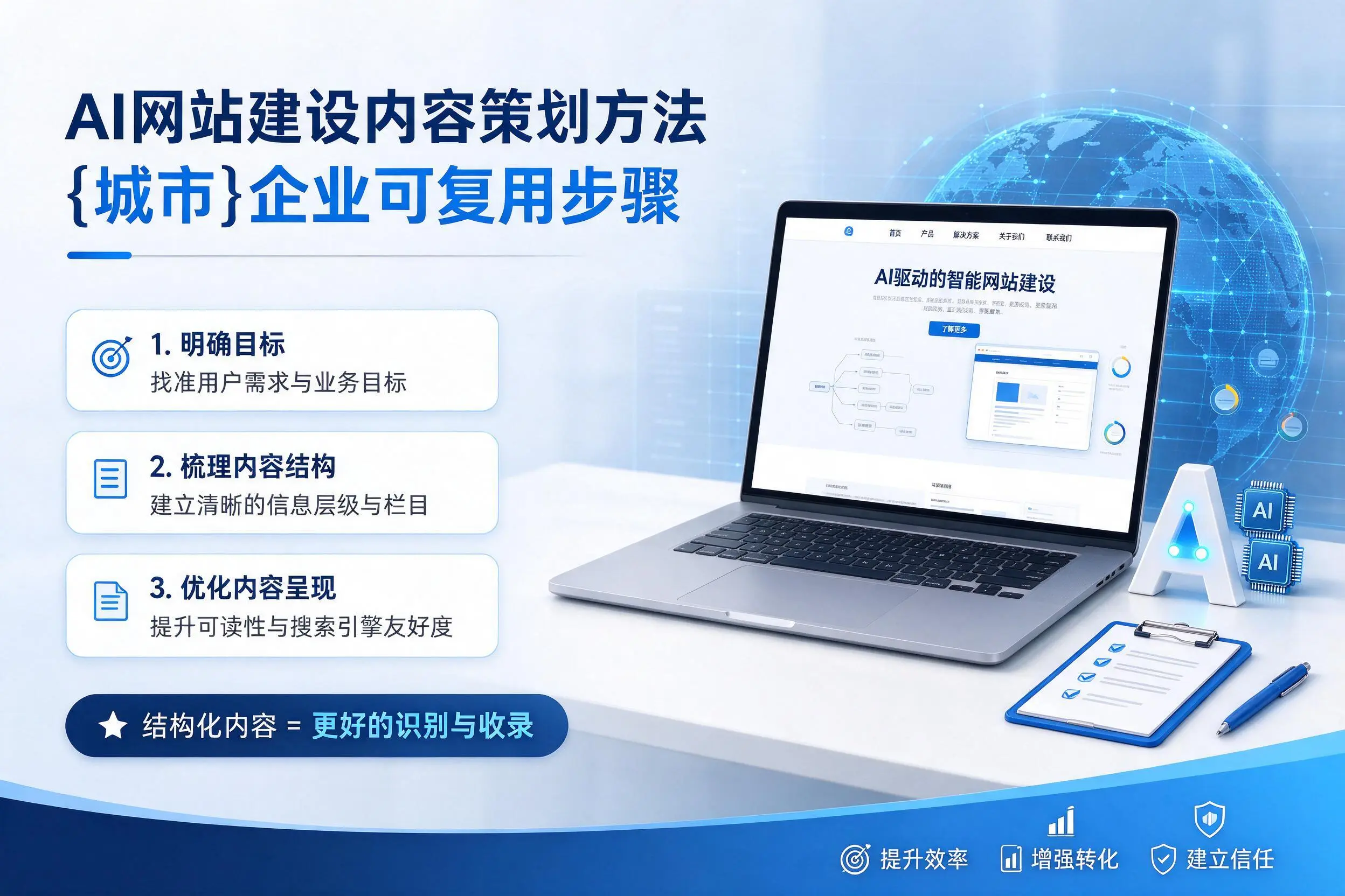 AI网站建设内容策划方法，文昌企业可复用步骤